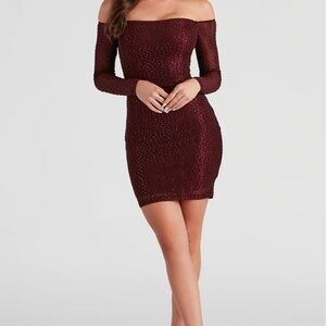 Windsor Winona Heat Stone Off Shoulder Dress